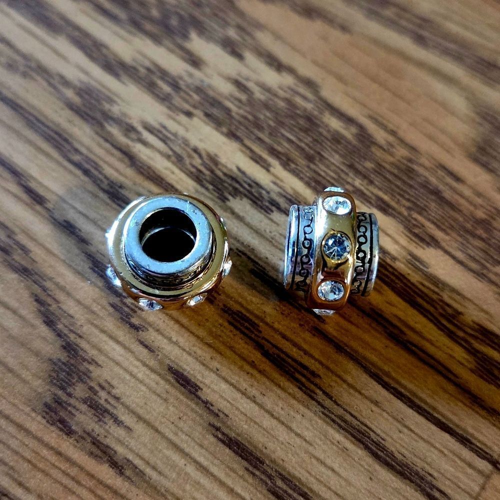 BRIGHTON "Dazzle" Crystal & Gold Slider Charm... Sweet & Sparkly! Last One! - Picture 3 of 4
